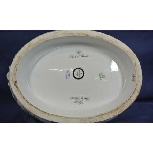 233 - Vista Allegre oval Portugese Mottrahedeh design oval tureen with foliate and Bird of Paradise decora... 