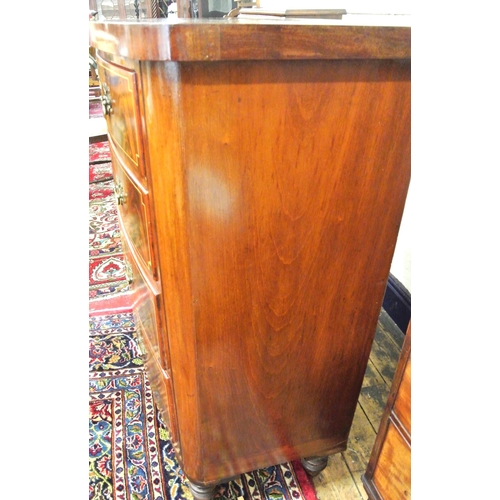 235 - Victorian mahogany chest of 2 short and 3 long drawers with shaped teardrop handles, reeded borders,... 