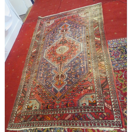 253 - Iranian Persian hearth rug with diamond decoration