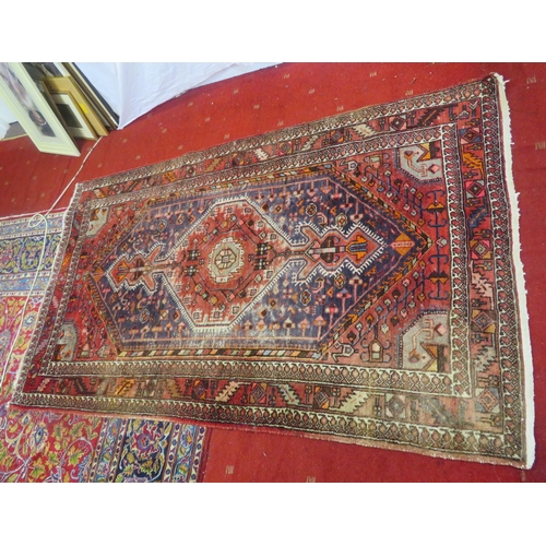 253 - Iranian Persian hearth rug with diamond decoration