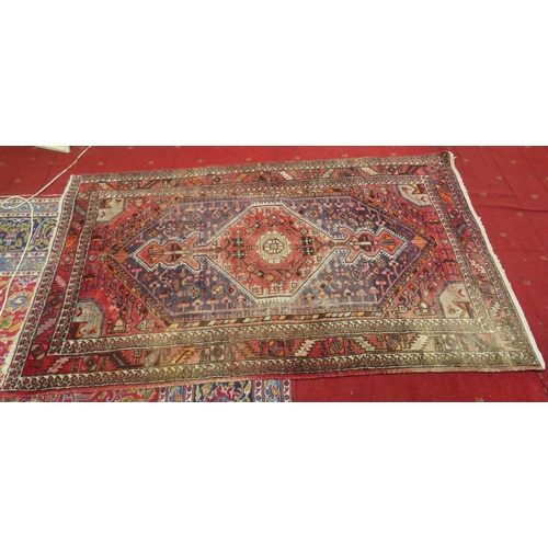 253 - Iranian Persian hearth rug with diamond decoration