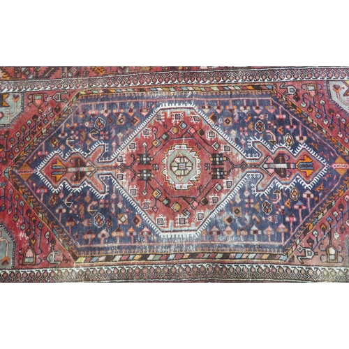 253 - Iranian Persian hearth rug with diamond decoration