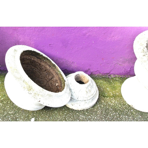 263 - Set of 3 round garden vases with flared tops and round bases