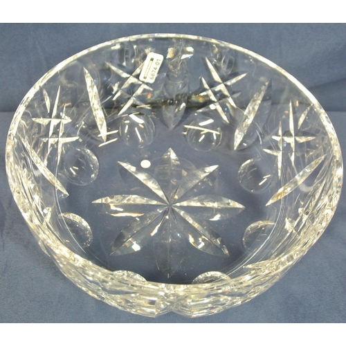 268 - Waterford Crystal cut glass round fruit of flower bowl with faceted decoration