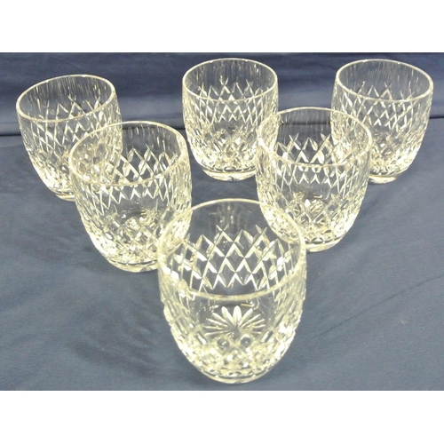 269 - Set of 6 Waterford Crystal cut glass tumblers with strawberry diamonds