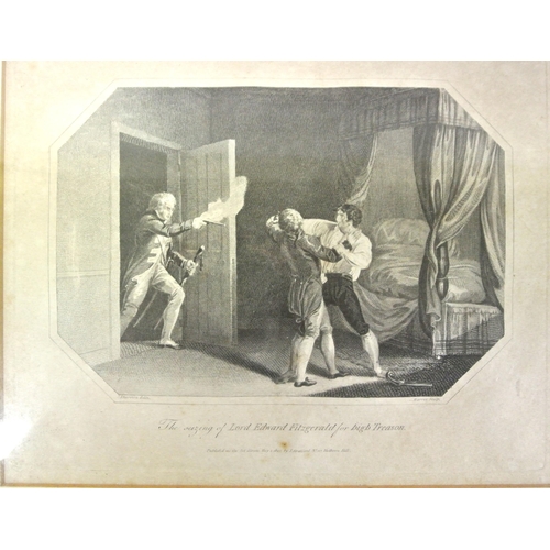 29 - 'Siezing of Lord Edward Fitzgerald for High Treason' lithograph, 18x 12cm