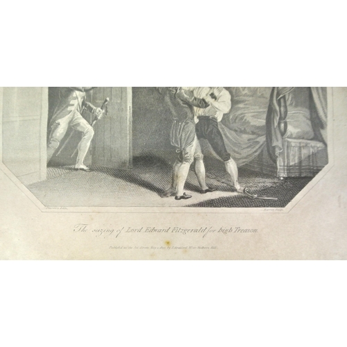 29 - 'Siezing of Lord Edward Fitzgerald for High Treason' lithograph, 18x 12cm