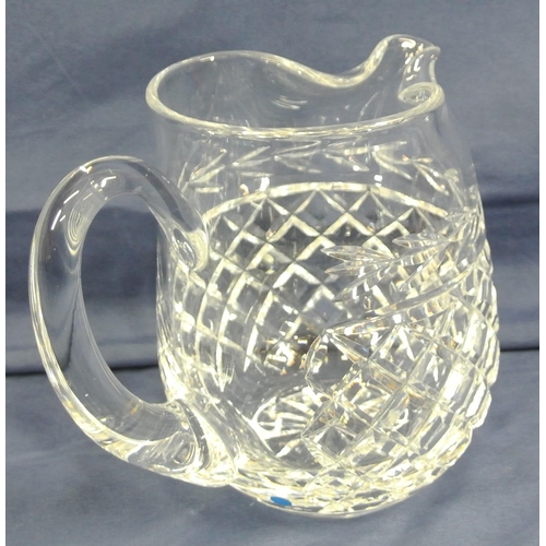 292 - Waterford Crystal cut glass baluster shaped ewer with shaped handle and diamond decoration