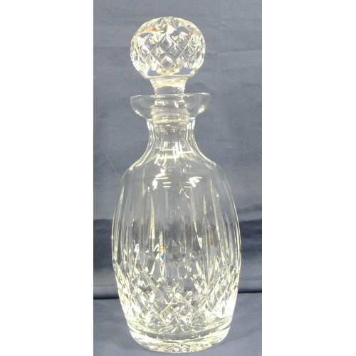 302 - Waterford Crystal cut glass baluster shaped decanter with stopper and diamond decoration