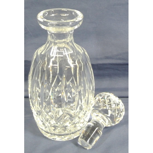 302 - Waterford Crystal cut glass baluster shaped decanter with stopper and diamond decoration