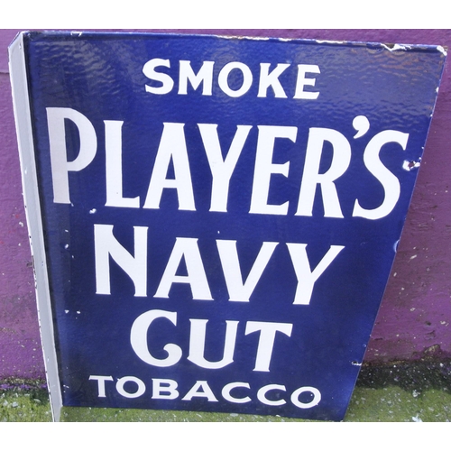 316 - 'Players Navy Cut Tobacco' double sided enamel advertising sign