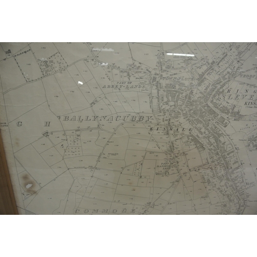 32 - Framed Ordnance Survey Map of Kinsale, 73x103cm