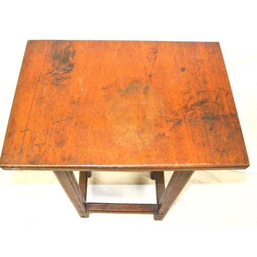 321 - Georgian style oblong occasional table on chamfered legs with stretchers