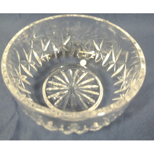 336 - Waterford Crystal cut glass round bon bon dish with faceted decoration