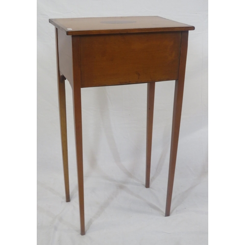 345 - Edwardian inlaid and crossbanded mahogany and rosewood occasional table with 1 long and 2 small draw... 