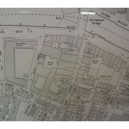 35 - Framed Ordnance Survey Map of Cork City 75x90cm