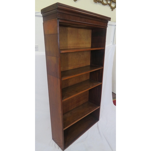 350 - Edwardian style tall open bookcase with adjustable shelving