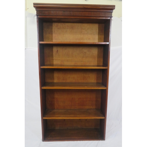 350 - Edwardian style tall open bookcase with adjustable shelving