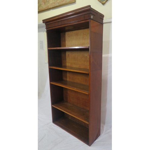 350 - Edwardian style tall open bookcase with adjustable shelving