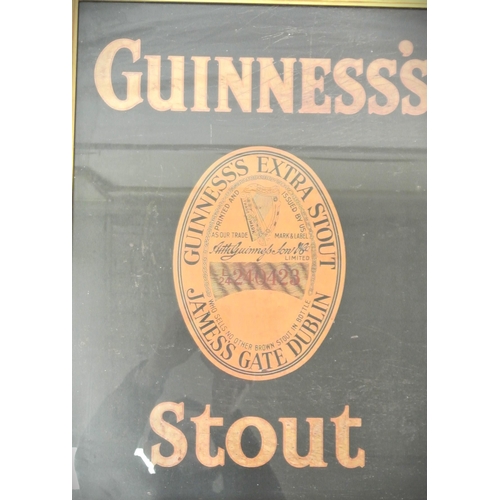 354 - Framed Enamel Pub Sign 'Guinness' Stout'