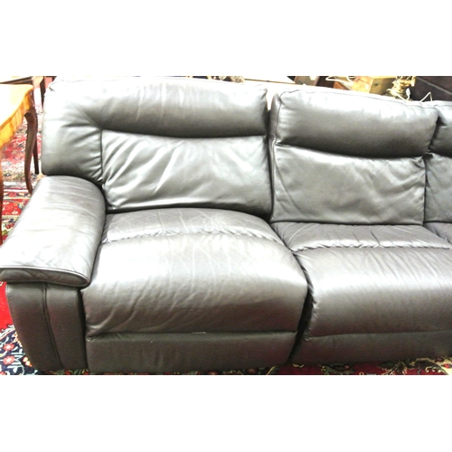 370 - 4-section leather covered lounge or livingroom suite with 2 recliners.