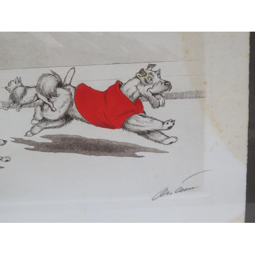 39 - Boris O'Klein 'Reviens Chouquette' etching 17x44cm signed