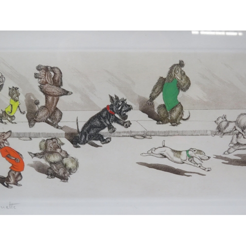 39 - Boris O'Klein 'Reviens Chouquette' etching 17x44cm signed