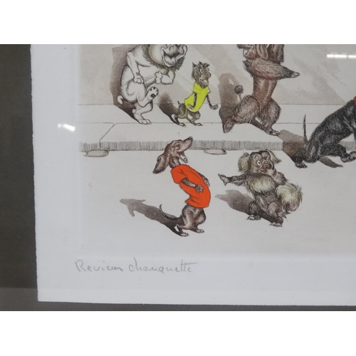 39 - Boris O'Klein 'Reviens Chouquette' etching 17x44cm signed