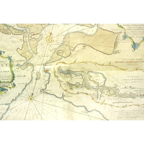 43 - 'A New and Correct Chart of the Harbour of Corke' Rev J Lindsay 42x52cm