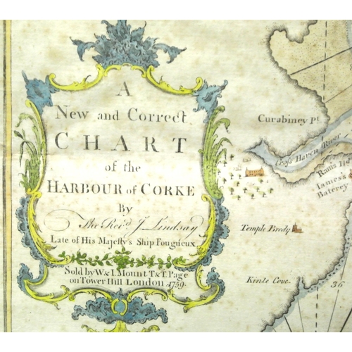 43 - 'A New and Correct Chart of the Harbour of Corke' Rev J Lindsay 42x52cm