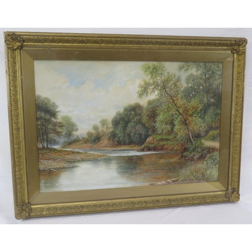 56 - JL Wardleworth 'On the wharfe, Bolton Woods' 50x72cm signed