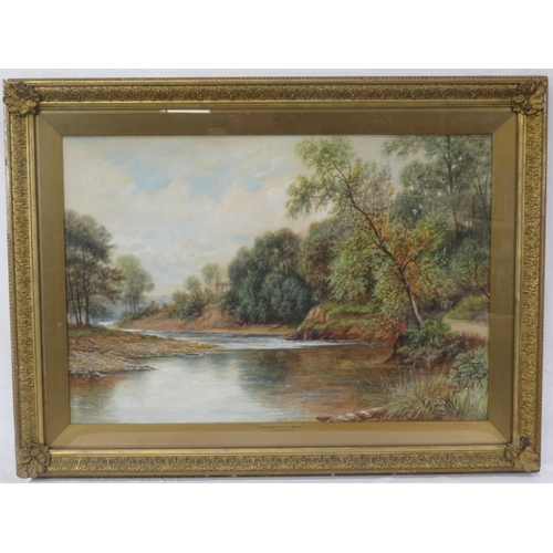 56 - JL Wardleworth 'On the wharfe, Bolton Woods' 50x72cm signed