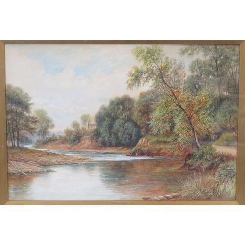 56 - JL Wardleworth 'On the wharfe, Bolton Woods' 50x72cm signed