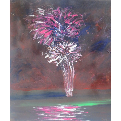 58 - Cahill O'Connor 'Fireworks, Spike Island' oil on canvas 70x70cm signed