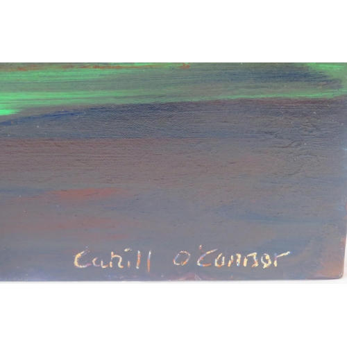 58 - Cahill O'Connor 'Fireworks, Spike Island' oil on canvas 70x70cm signed