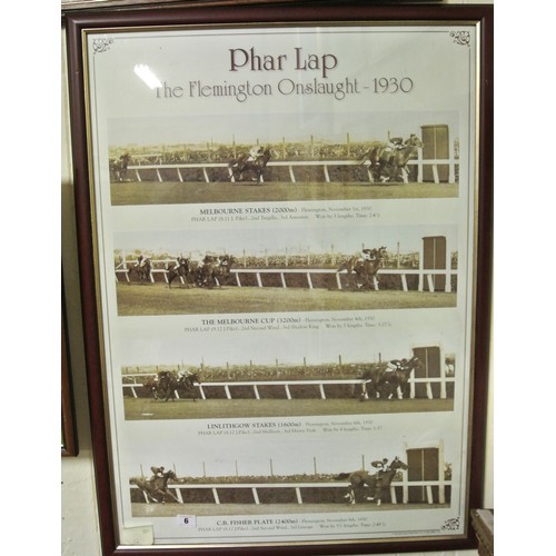 6 - 'Phar Lap -The Flemington onslaught 1930' print 80x56cm