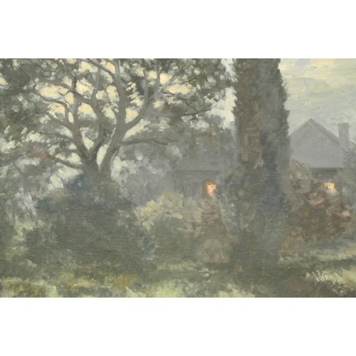 40 - Alan Cook 'Woodside house at evening' oil on board 54x67cm signed