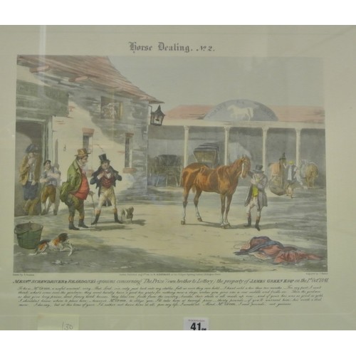 41 - R Scanlan 'Horse Dealing No1 & No2' pair of prints 30x40cm each