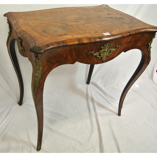 185 - Louis XV inlaid and crossbanded walnut and rosewood occasional table with serpentine shaped sides, o... 