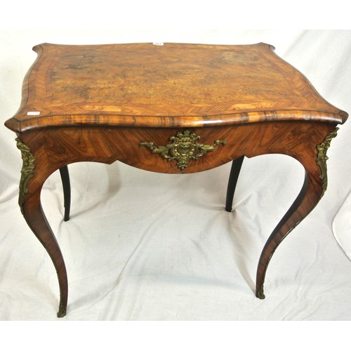 185 - Louis XV inlaid and crossbanded walnut and rosewood occasional table with serpentine shaped sides, o... 