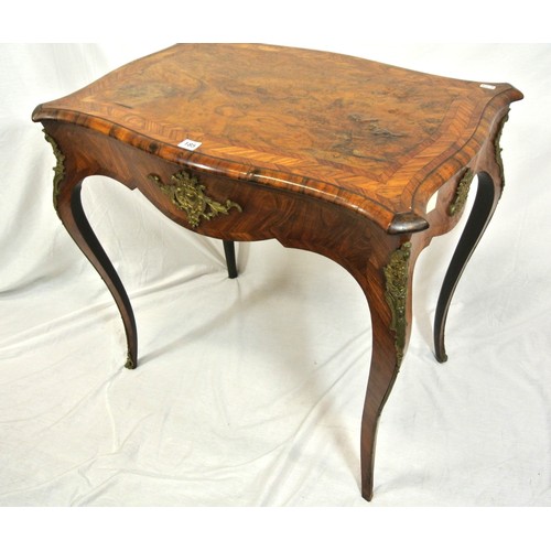 185 - Louis XV inlaid and crossbanded walnut and rosewood occasional table with serpentine shaped sides, o... 