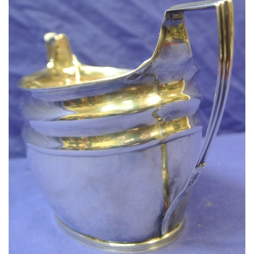 115 - George III London silver oval sugar bowl with reeded rim and handles and reeded base, London 1799, 1... 