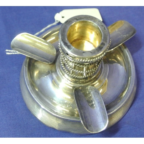 135 - Chester silver candlestick ashtray with wire decoration, on reeded round tapering base 422g(filled) ... 