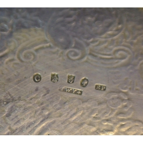 200 - Pair of heavy Irish silver trays with scroll and foliate raised rims, foliate and scroll decoration ... 