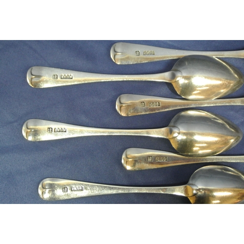 203 - Set of 6 Irish Provincial Silver dessert spoons with Old English pattern crested handles, by Carden ... 