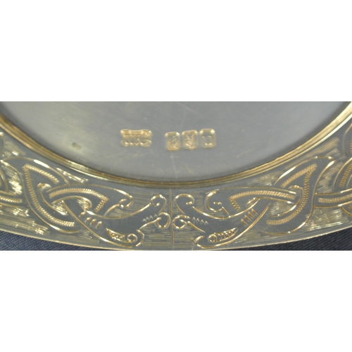 219 - Irish Provincial Silver salver with Celtic design raised curved sides, by William Egan & Sons, Cork ... 