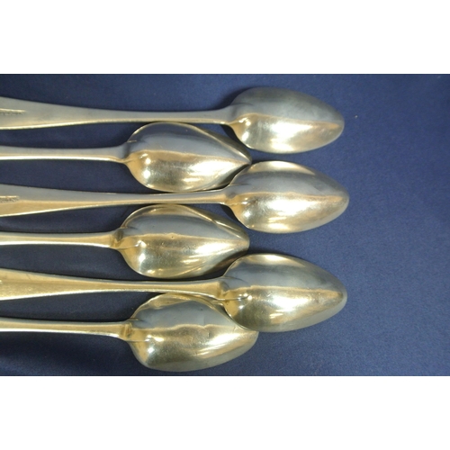 227 - Set of 6 Irish Provincial Silver dessert spoons with bright-cut crested handles, stamped 'STERLING',... 