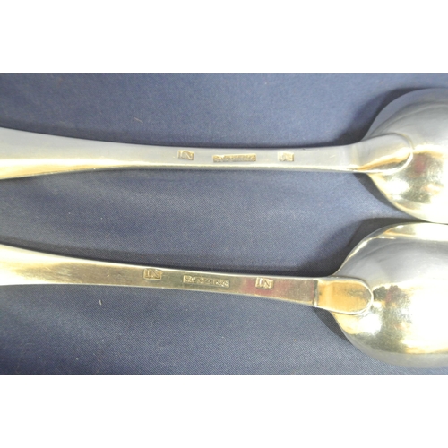 228 - Pair of George II Irish Provincial table spoons with initialled  Old English handle, stamped 'STERLI... 