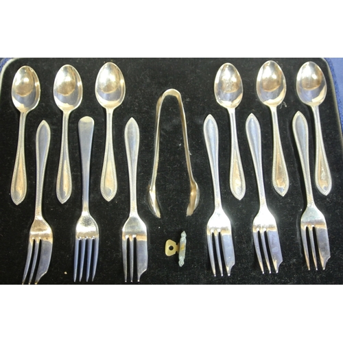 23 - 12 piece silver plated fruit service in fitted presentation case