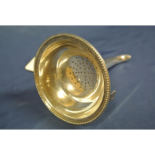 56 - Birmingham silver wine funnel with beaded rim, detachable